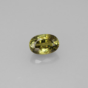 Grenat démantoïde jaune naturelle coupe ovale, 0,77 ct, VVS-VS