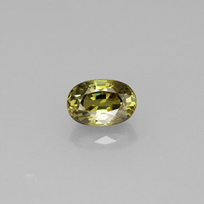 Grenat démantoïde jaune naturelle coupe ovale, 0,77 ct, VVS-VS