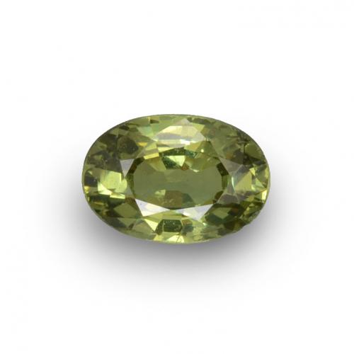 Grenat démantoïde vert naturelle coupe ovale, 0,65 ct, VVS-VS