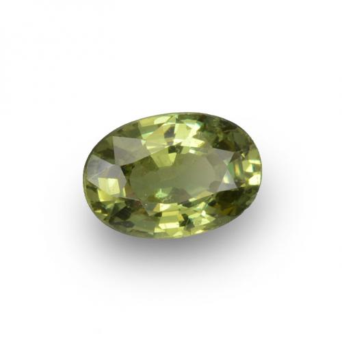 Grenat démantoïde vert naturelle coupe ovale, 0,65 ct, VVS-VS