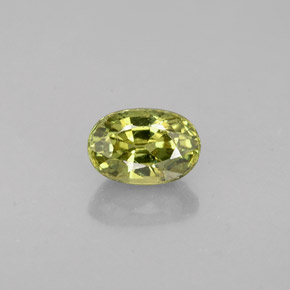 Grenat démantoïde vert naturelle coupe ovale, 0,75 ct, VVS-VS