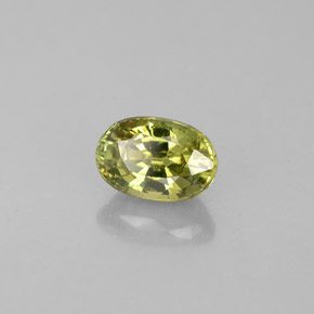 Grenat démantoïde vert naturelle coupe ovale, 0,75 ct, VVS-VS