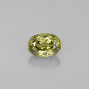 Grenat démantoïde vert naturelle coupe ovale, 0,71 ct, VS