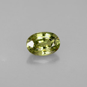 Grenat démantoïde vert naturelle coupe ovale, 0,66 ct, VVS-VS