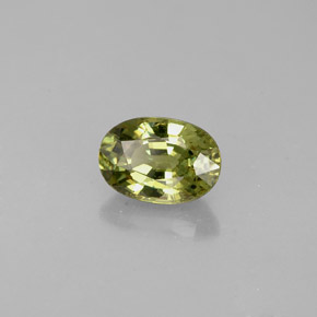 Grenat démantoïde vert naturelle coupe ovale, 0,66 ct, VVS-VS