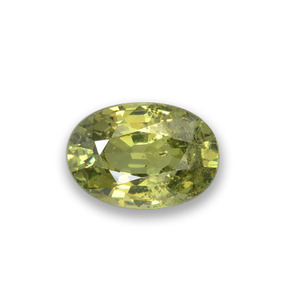 Grenat démantoïde vert naturelle coupe ovale, 0,53 ct, VS