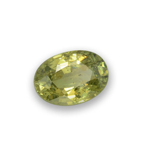 Grenat démantoïde vert naturelle coupe ovale, 0,53 ct, VS