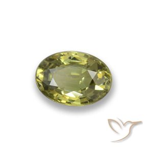 Grenat démantoïde Jaune moyen naturelle ovale, 0.56 ct, VVS-VS