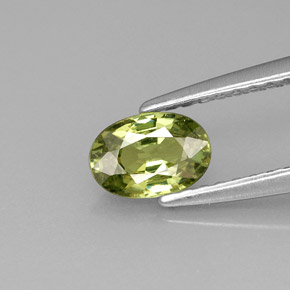 Grenat démantoïde vert naturelle coupe ovale, 0,59 ct, VVS-VS