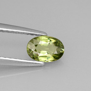 Grenat démantoïde vert naturelle coupe ovale, 0,59 ct, VVS-VS