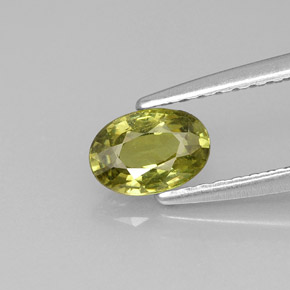 Grenat démantoïde vert naturelle coupe ovale, 0,57 ct, VVS-VS