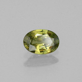 Grenat démantoïde vert naturelle coupe ovale, 0,47 ct, VVS-VS