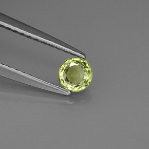 Grenat démantoïde vert naturelle coupe roude, 0,38 ct, VS