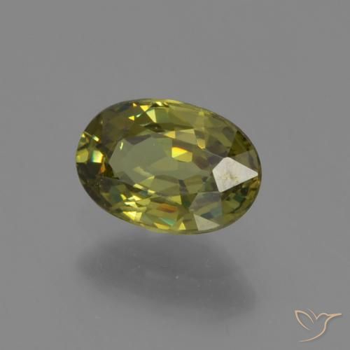 Grenat démantoïde Vert moyen naturelle ovale, 0.61 ct, VS
