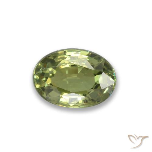 Grenat démantoïde vert naturelle coupe ovale, 0,65 ct, VS