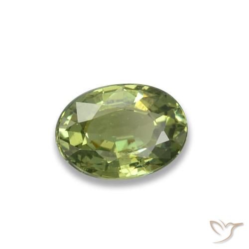 Grenat démantoïde vert naturelle coupe ovale, 0,65 ct, VS