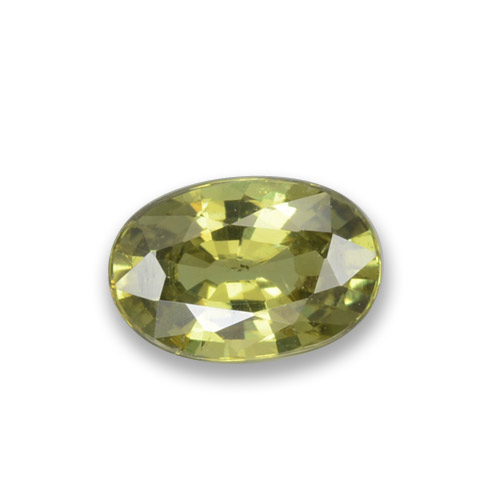 Grenat démantoïde vert naturelle coupe ovale, 0,58 ct, VS