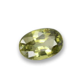 Grenat démantoïde vert naturelle coupe ovale, 0,58 ct, VS