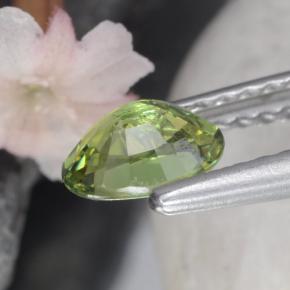 Grenat démantoïde vert naturelle coupe ovale, 0,58 ct, VS