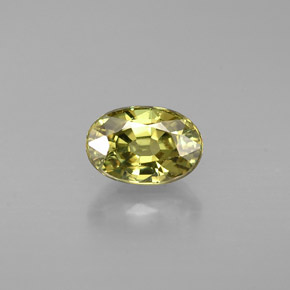 Grenat démantoïde vert naturelle coupe ovale, 0,68 ct, VS