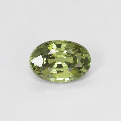 Grenat démantoïde jaune naturelle coupe ovale, 0,58 ct, VS