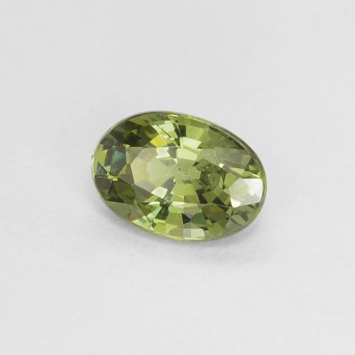 Grenat démantoïde jaune naturelle coupe ovale, 0,58 ct, VS