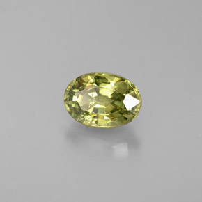 Grenat démantoïde vert naturelle coupe ovale, 0,66 ct, VS