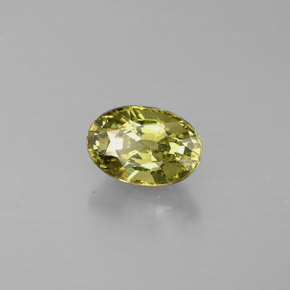 Grenat démantoïde vert naturelle coupe ovale, 0,74 ct, VS
