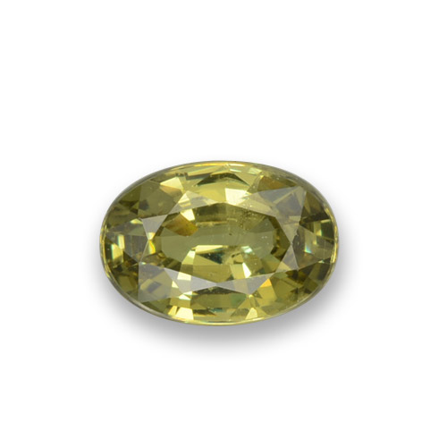 Grenat démantoïde vert naturelle coupe ovale, 0,56 ct, VS
