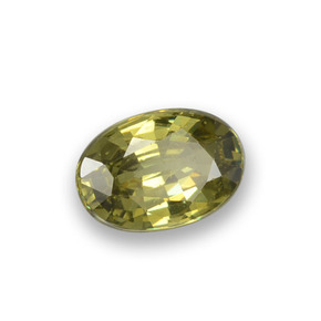 Grenat démantoïde vert naturelle coupe ovale, 0,56 ct, VS