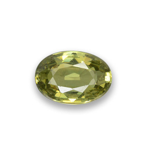 Grenat démantoïde vert naturelle coupe ovale, 0,53 ct, VS