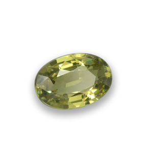 Grenat démantoïde vert naturelle coupe ovale, 0,54 ct, VS