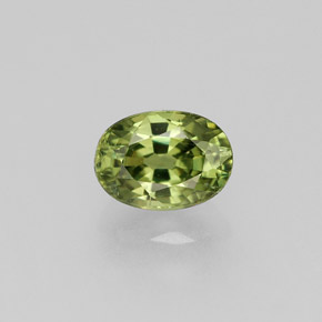 Grenat démantoïde vert naturelle coupe ovale, 0,72 ct, VS