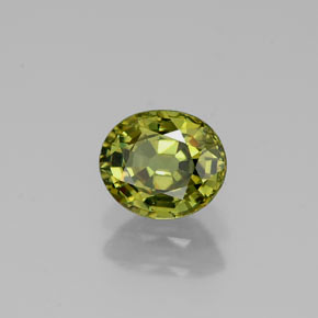 Grenat démantoïde vert naturelle coupe ovale, 0,88 ct, VS