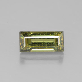 Grenat démantoïde jaune naturelle baguette, 2,03 ct, SI