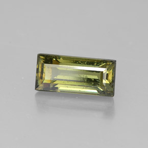 Grenat démantoïde jaune naturelle baguette, 2,03 ct, SI