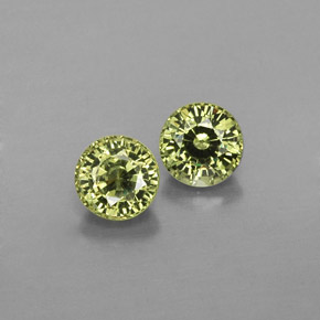 Achetez naturel ct jaune grenat démantoïde gems, coupe roude, en provenance namibie chez gemselect. en stock, livraison internationale!