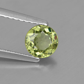 Grenat démantoïde vert naturelle coupe roude, 0,63 ct, VS-SI