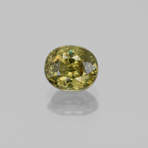 Grenat démantoïde jaune naturelle coupe ovale, 1,36 ct, VS-SI