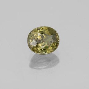 Grenat démantoïde jaune naturelle coupe ovale, 1,36 ct, VS-SI