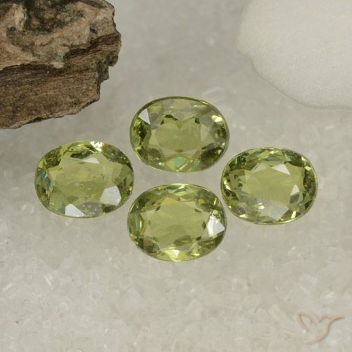 1.47ctw Naturel Olive verte Grenat démantoïde, ovale, VS