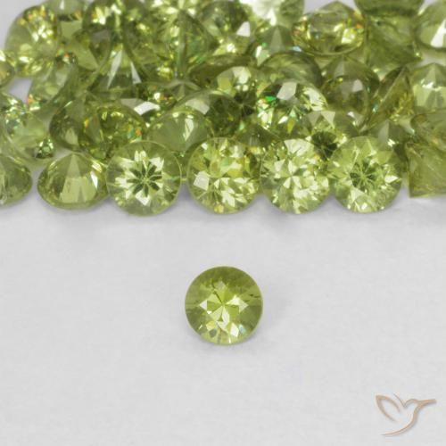 0.14ct Naturel Vert jaunâtre Grenat démantoïde, Tour, VS