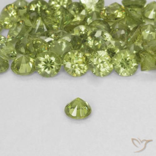Grenat démantoïde Vert jaunâtre naturelle Tour, 0.14 ct, VS
