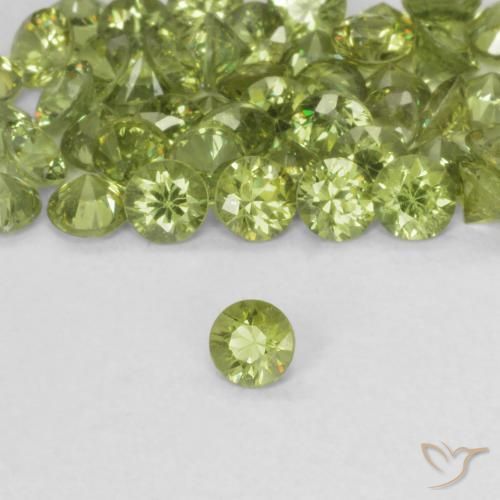 Grenat démantoïde Vert jaunâtre naturelle Tour, 0.14 ct, VS