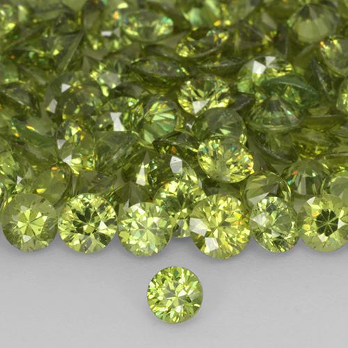 Grenat démantoïde Medium Light Green naturelle Tour, 0.21 ct, VS