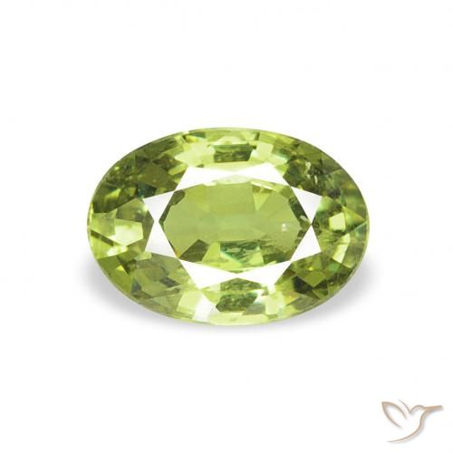 Grenat démantoïde Vert vif et léger naturelle ovale, 0.61 ct, VVS-VS