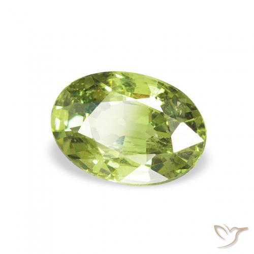 Grenat démantoïde Vert vif et léger naturelle ovale, 0.61 ct, VVS-VS