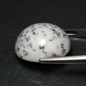 Agate dendritique multicolore naturelle coupe ovale, 21,31 ct, opaque