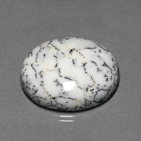 Dendritique Agate Multicolore naturelle Coupe ovale, 20.72 ct, Opaque