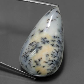 Agate dendritique multicolore naturelle en forme de poire, 29,43 ct, opaque